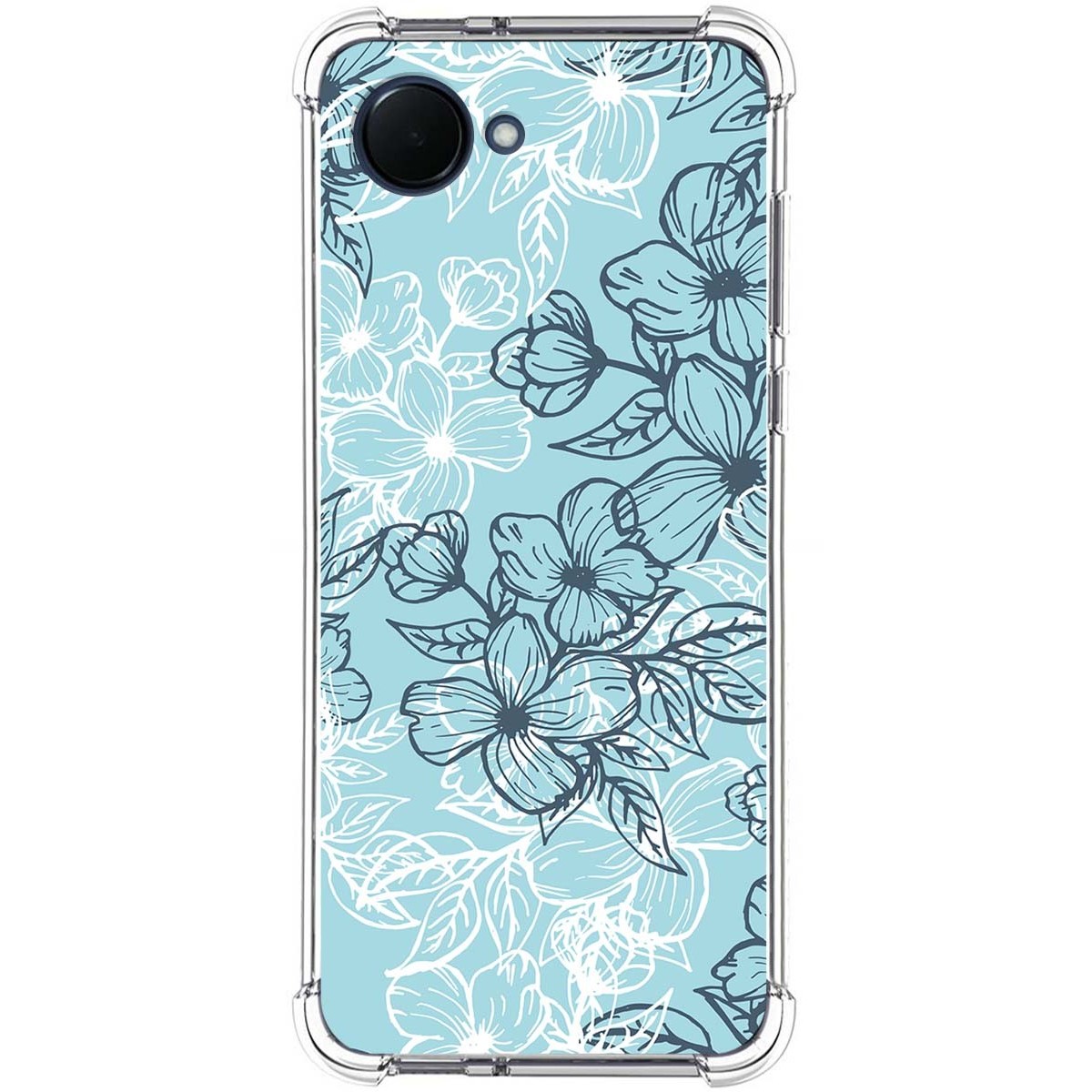 Funda Silicona Antigolpes para Realme Narzo 50i Prime diseño Flores 03 Dibujos