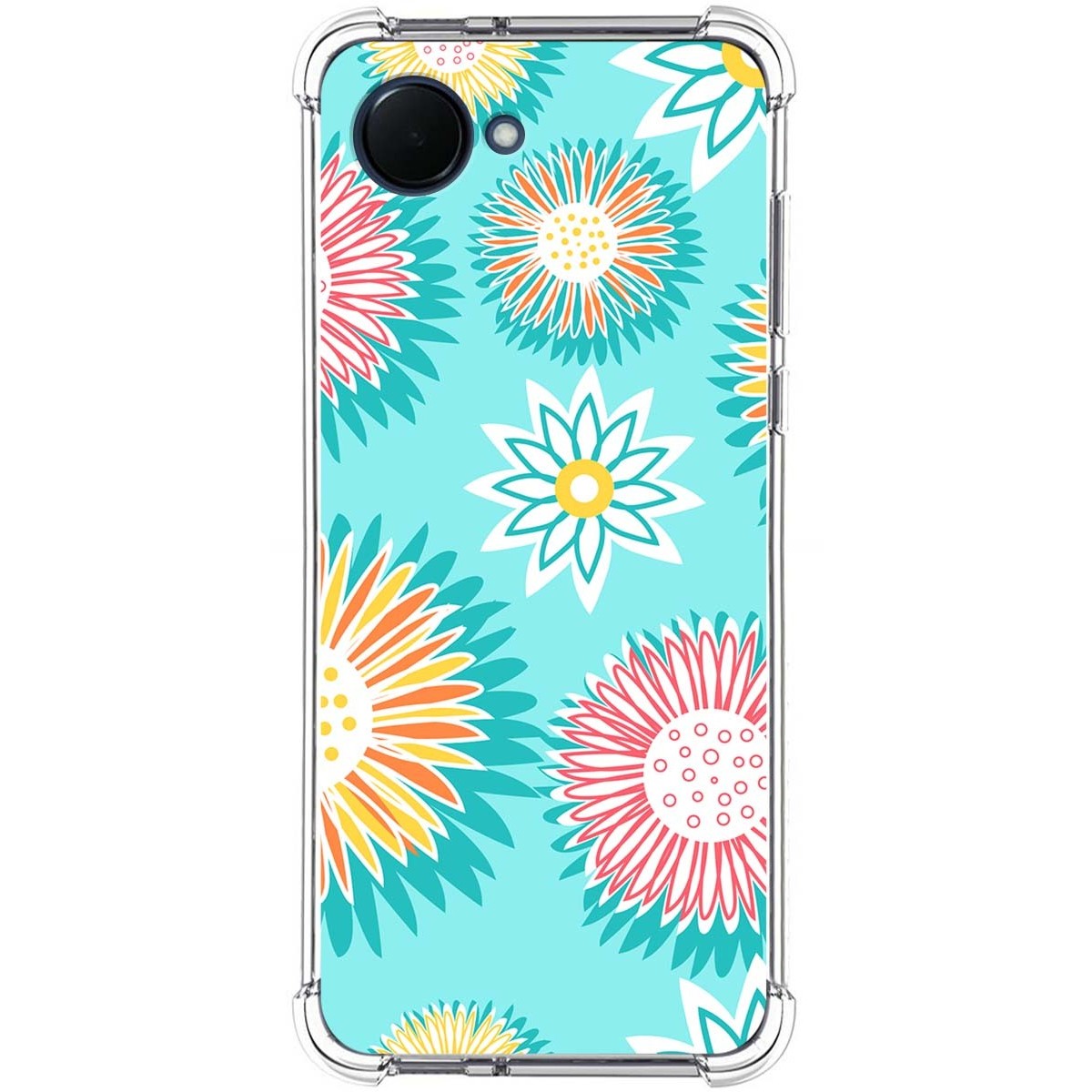 Funda Silicona Antigolpes para Realme Narzo 50i Prime diseño Flores 05 Dibujos