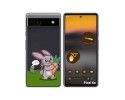 Funda Silicona Transparente para Google Pixel 6A diseño Conejo Dibujos