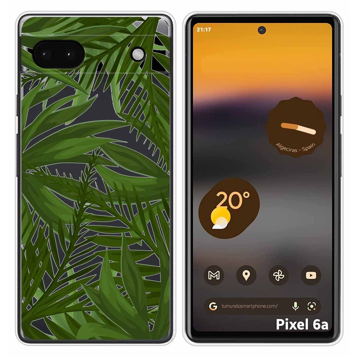 Funda Silicona Transparente para Google Pixel 6A diseño Jungla Dibujos