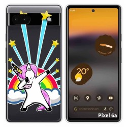 Funda Silicona Transparente para Google Pixel 6A diseño Unicornio Dibujos