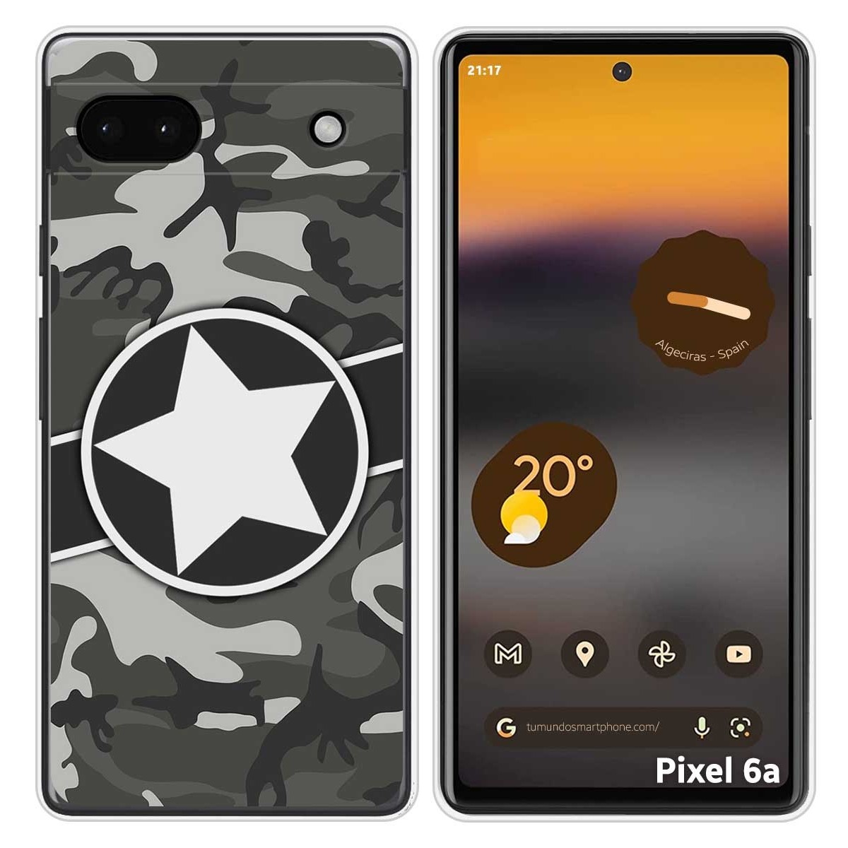 Funda Silicona para Google Pixel 6A diseño Camuflaje 02 Dibujos