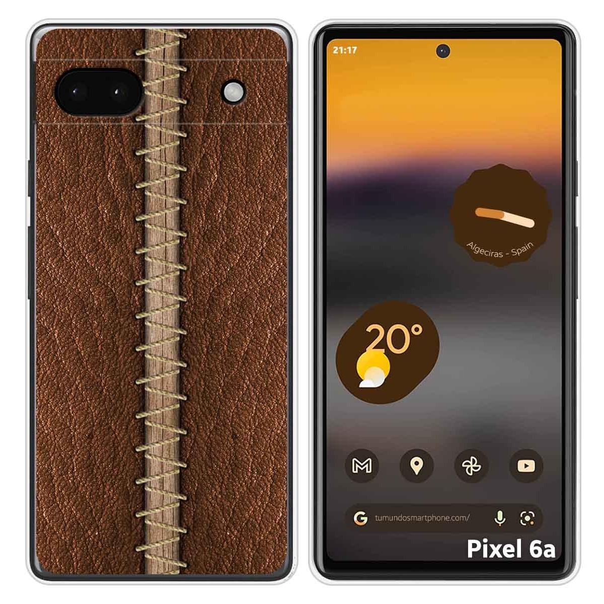 Funda Silicona para Google Pixel 6A diseño Cuero 01 Dibujos