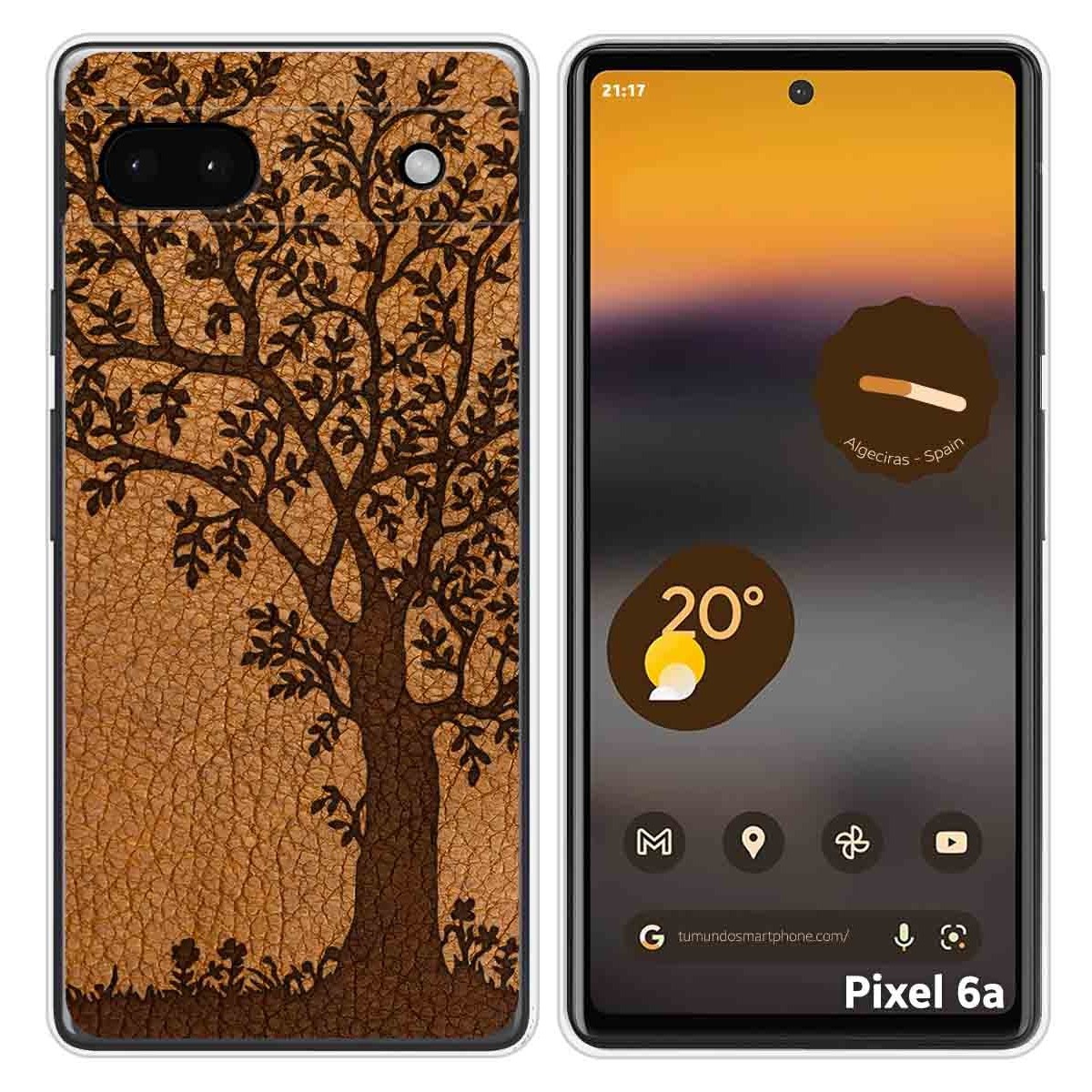 Funda Silicona para Google Pixel 6A diseño Cuero 03 Dibujos