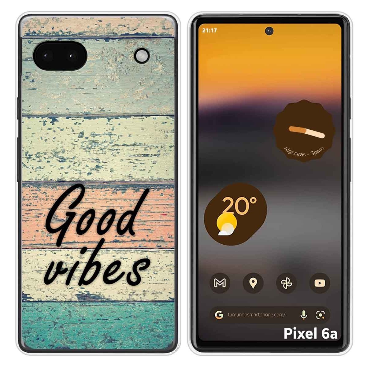 Funda Silicona para Google Pixel 6A diseño Madera 01 Dibujos