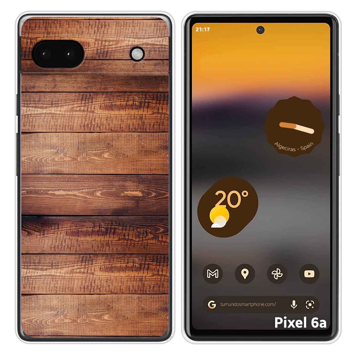 Funda Silicona para Google Pixel 6A diseño Madera 02 Dibujos