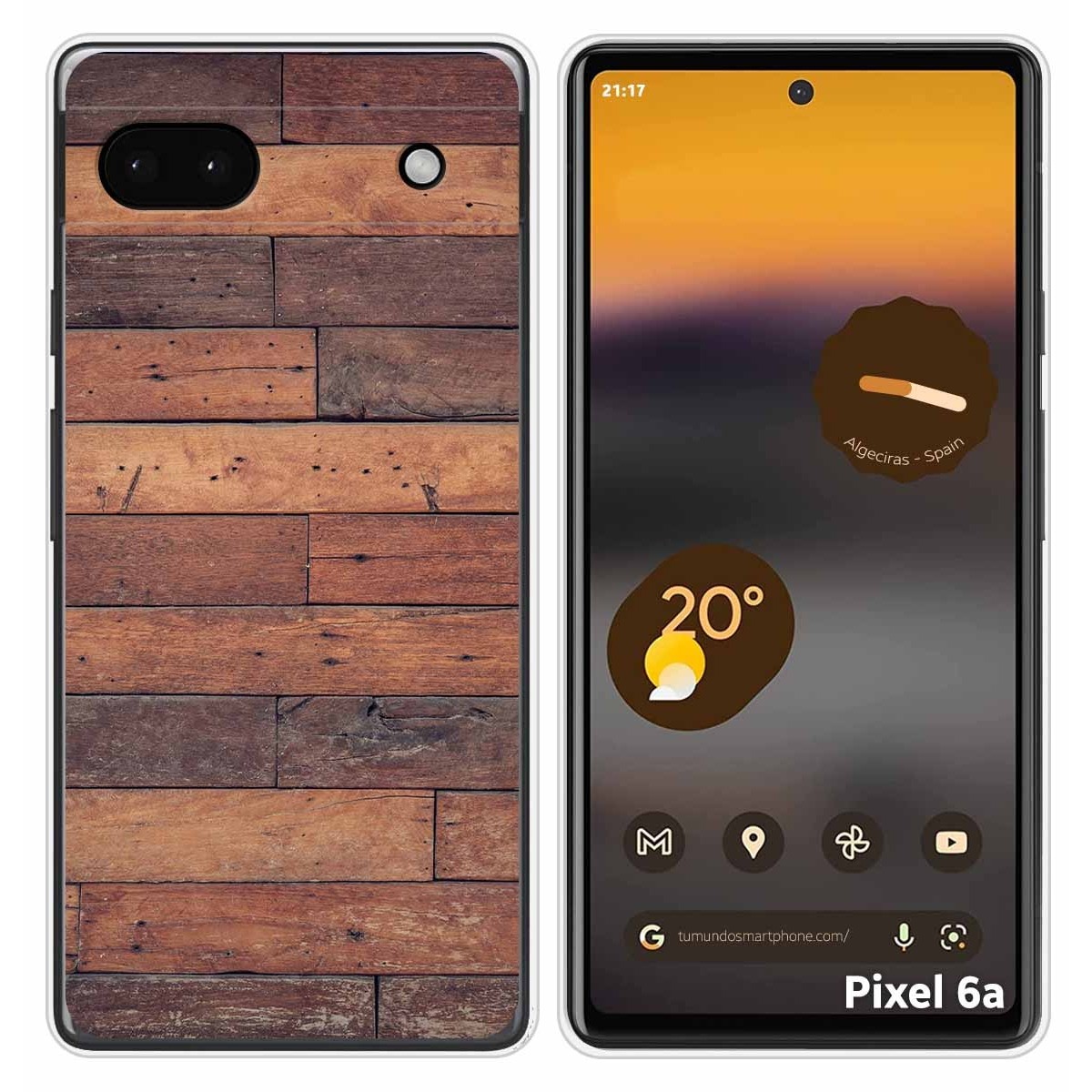 Funda Silicona para Google Pixel 6A diseño Madera 03 Dibujos