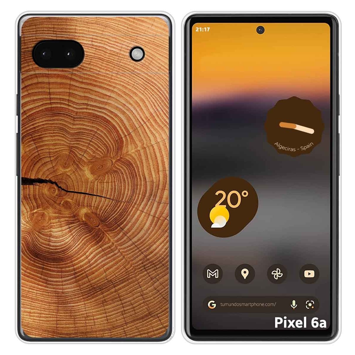 Funda Silicona para Google Pixel 6A diseño Madera 04 Dibujos