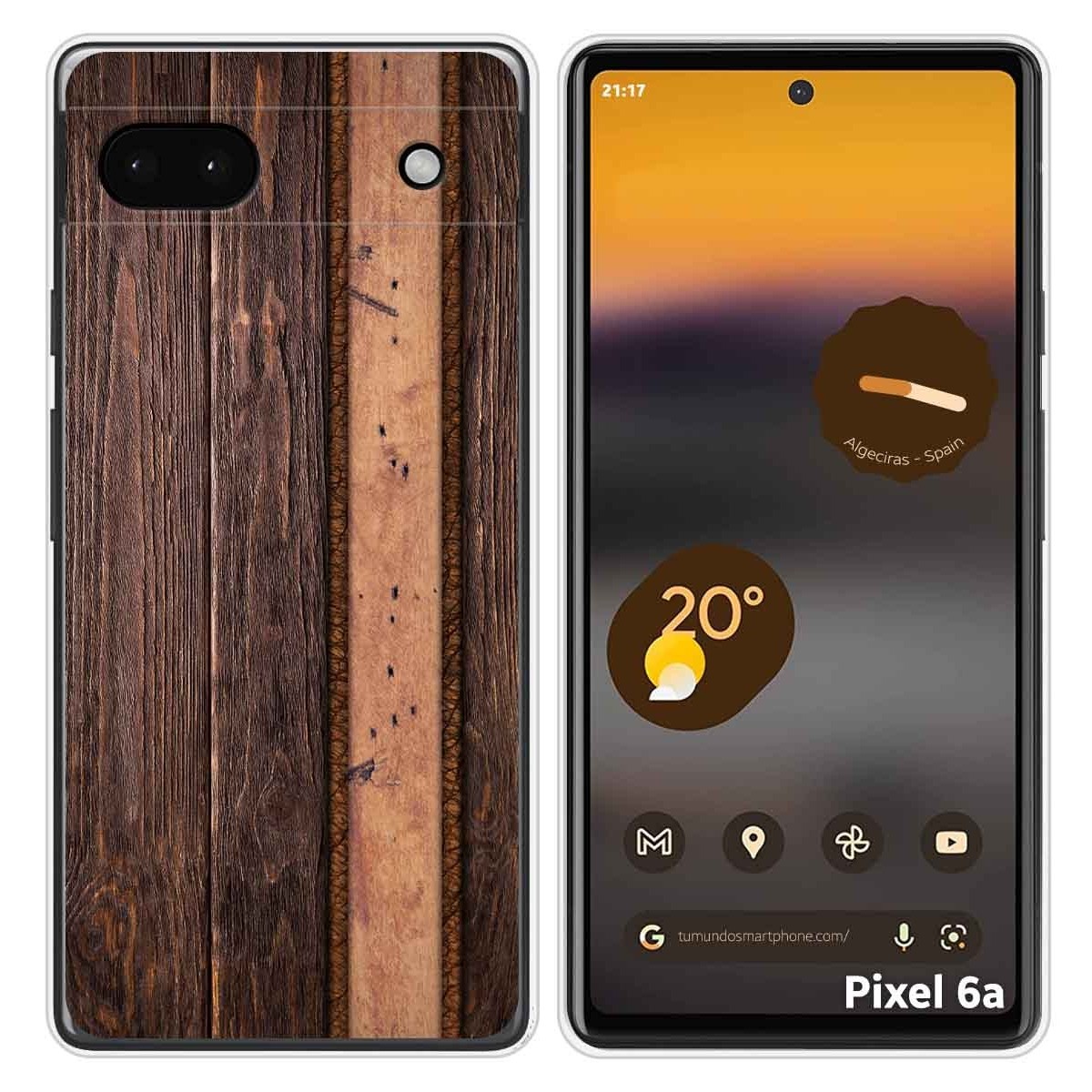 Funda Silicona para Google Pixel 6A diseño Madera 05 Dibujos