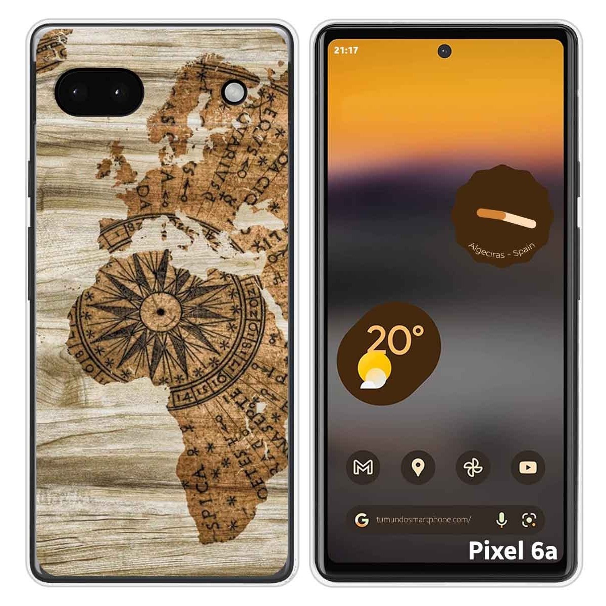 Funda Silicona para Google Pixel 6A diseño Madera 07 Dibujos
