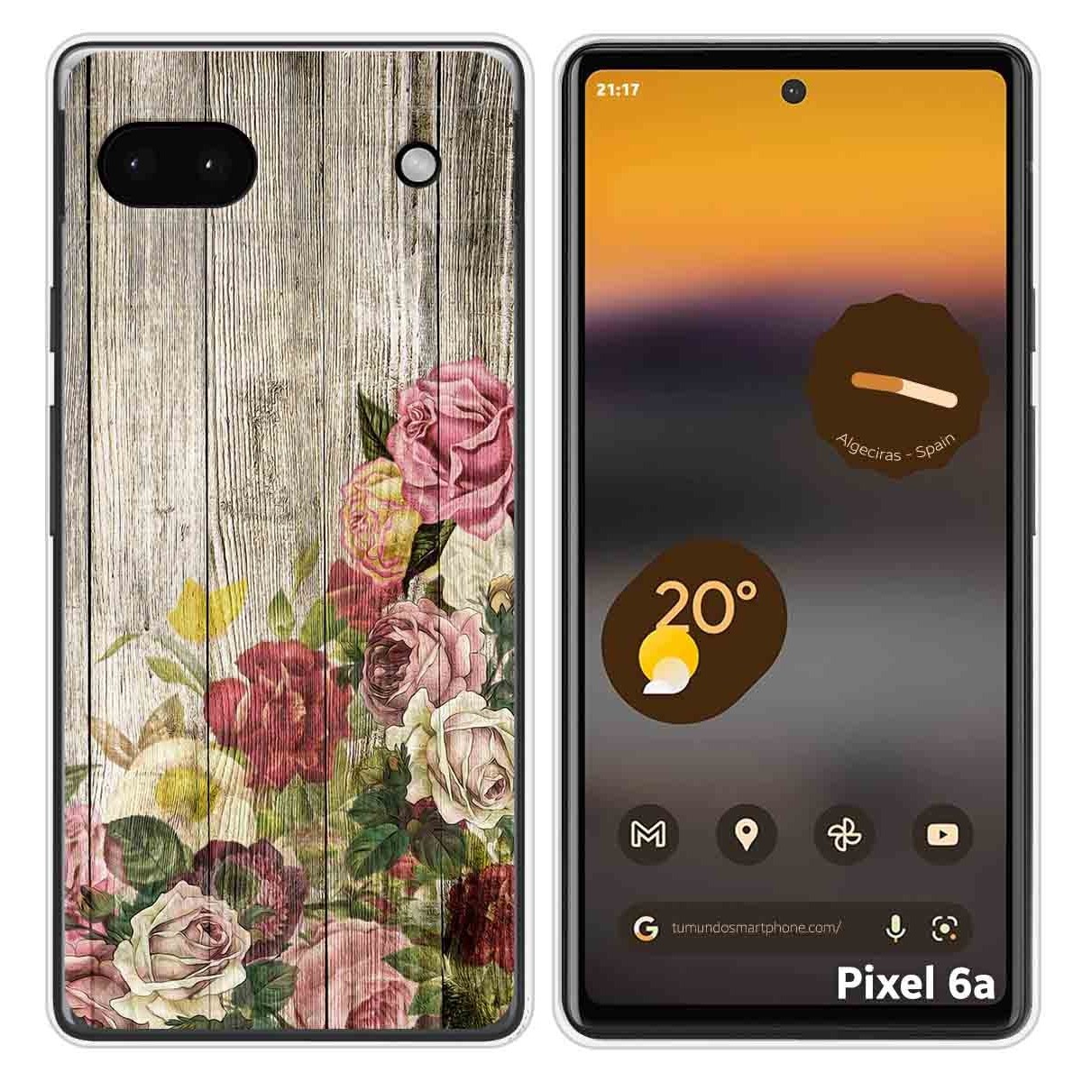 Funda Silicona para Google Pixel 6A diseño Madera 08 Dibujos