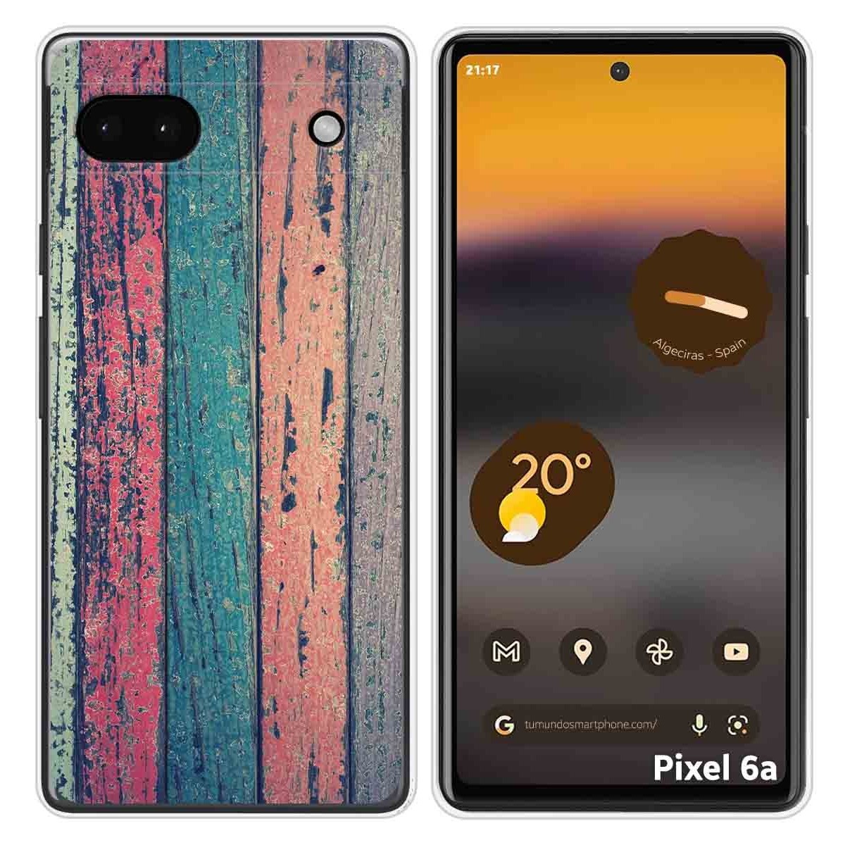 Funda Silicona para Google Pixel 6A diseño Madera 10 Dibujos