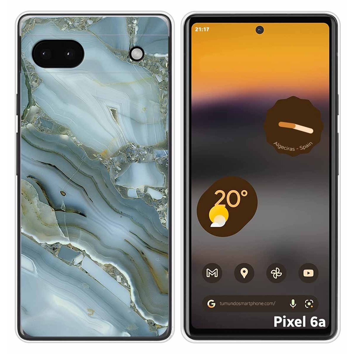 Funda Silicona para Google Pixel 6A diseño Mármol 09 Dibujos