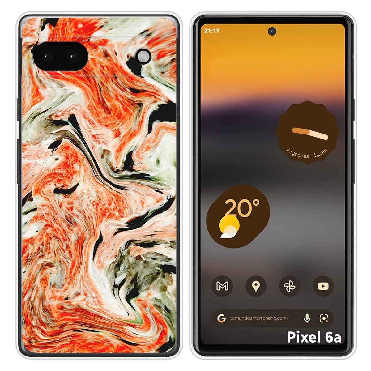 Funda Silicona para Google Pixel 6A diseño Mármol 12 Dibujos