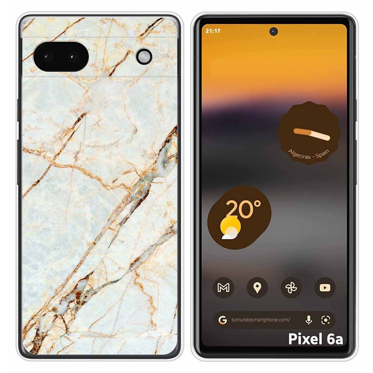 Funda Silicona para Google Pixel 6A diseño Mármol 13 Dibujos