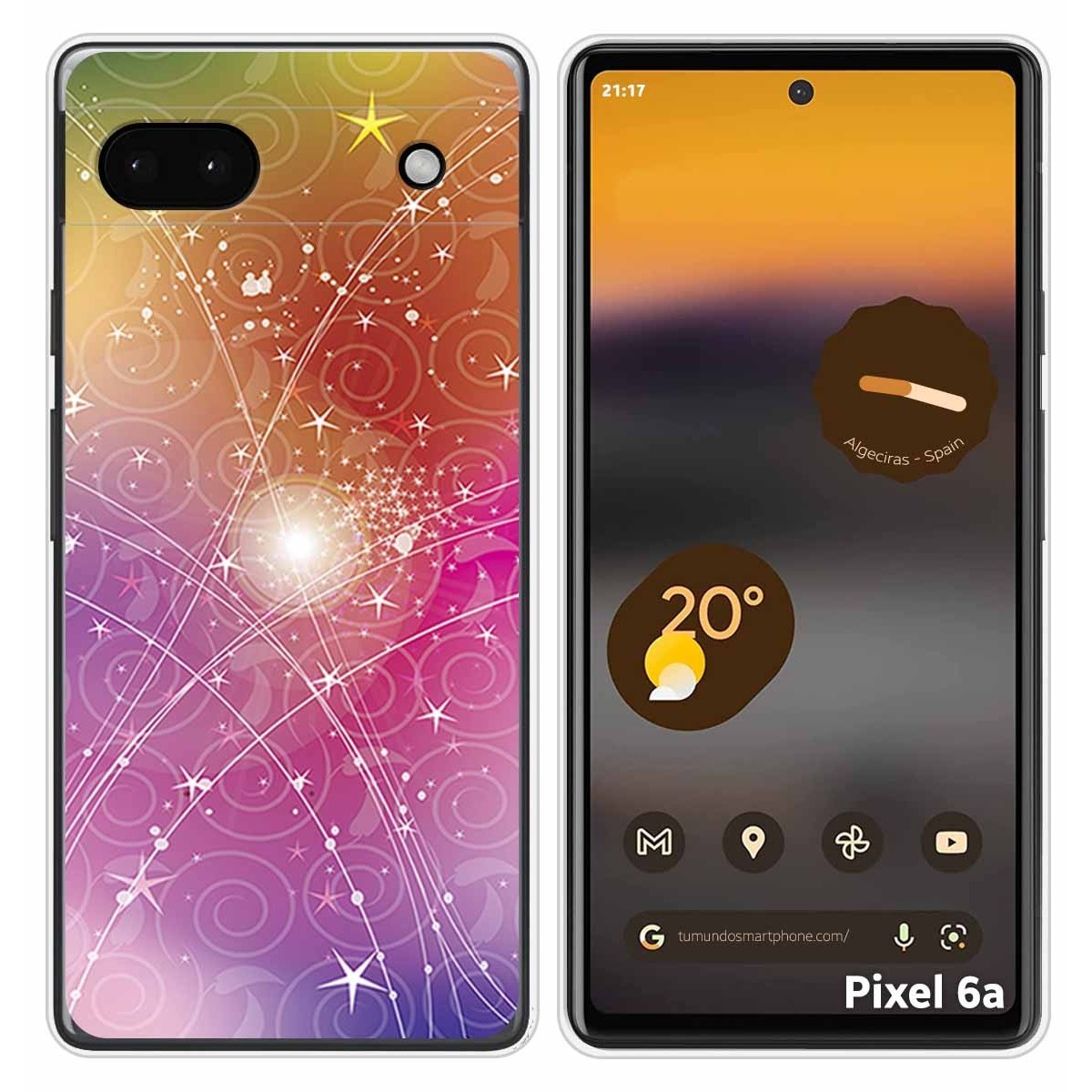 Funda Silicona para Google Pixel 6A diseño Abstracto Dibujos