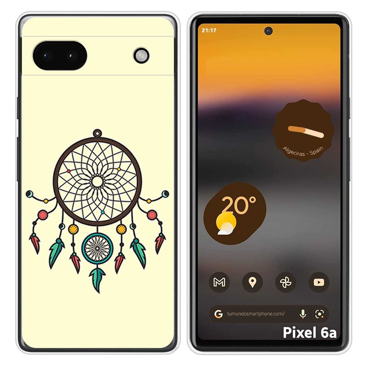 Funda Silicona para Google Pixel 6A diseño Atrapasueños Dibujos