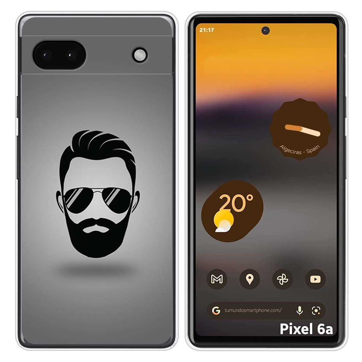Funda Silicona para Google Pixel 6A diseño Barba Dibujos