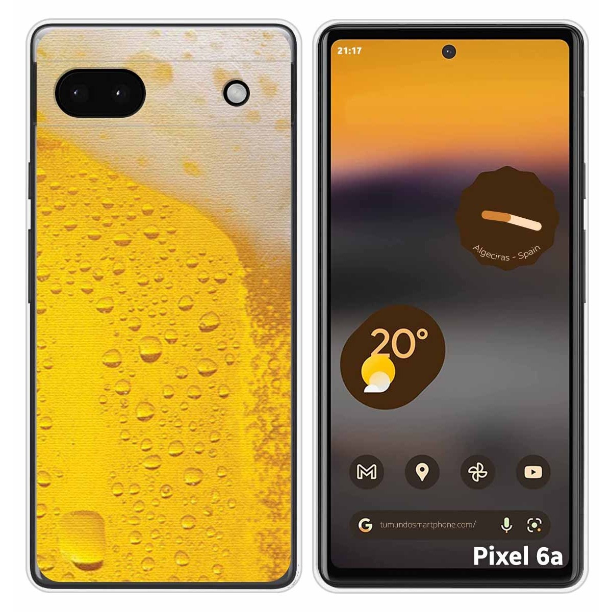 Funda Silicona para Google Pixel 6A diseño Cerveza Dibujos