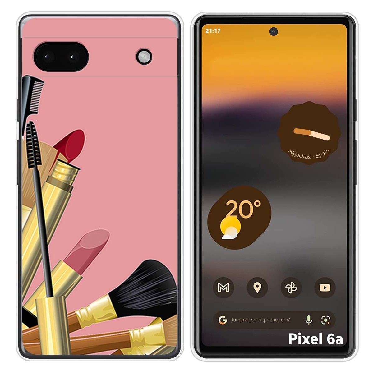Funda Silicona para Google Pixel 6A diseño Brochas Dibujos