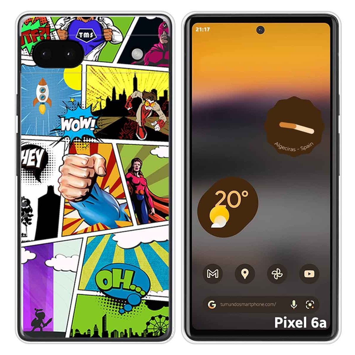 Funda Silicona para Google Pixel 6A diseño Comic Dibujos