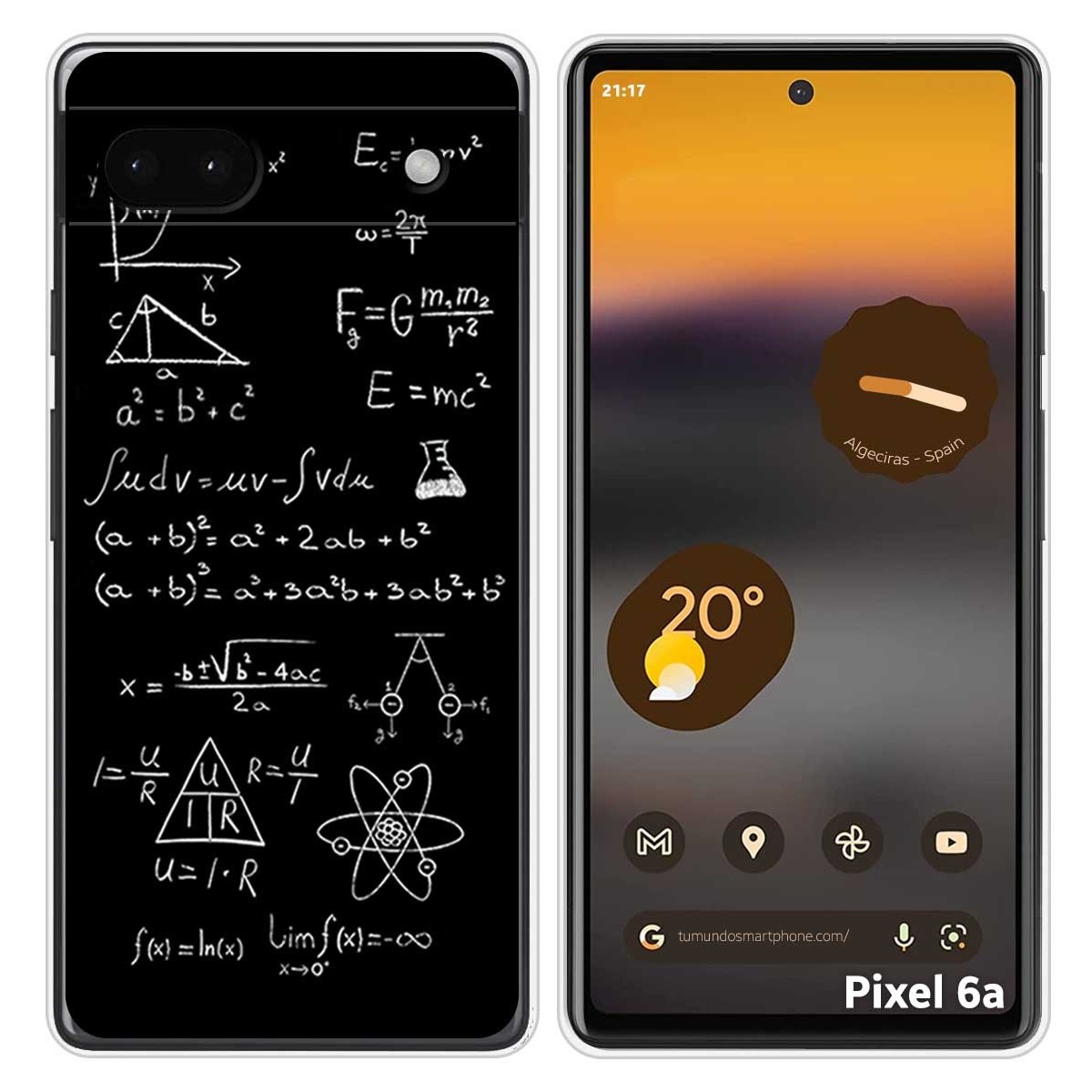 Funda Silicona para Google Pixel 6A diseño Formulas Dibujos