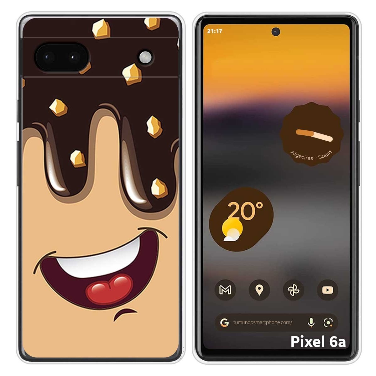 Funda Silicona para Google Pixel 6A diseño Helado Chocolate Dibujos