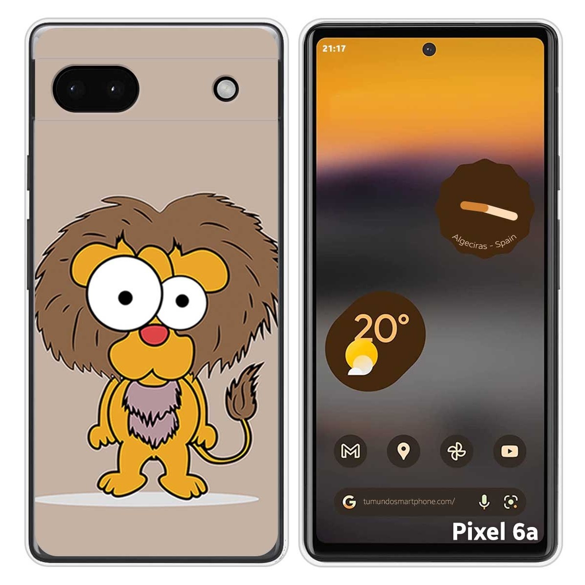 Funda Silicona para Google Pixel 6A diseño Leon Dibujos
