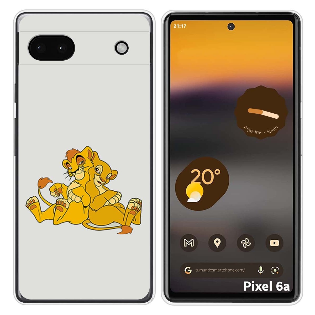 Funda Silicona para Google Pixel 6A diseño Leones Dibujos