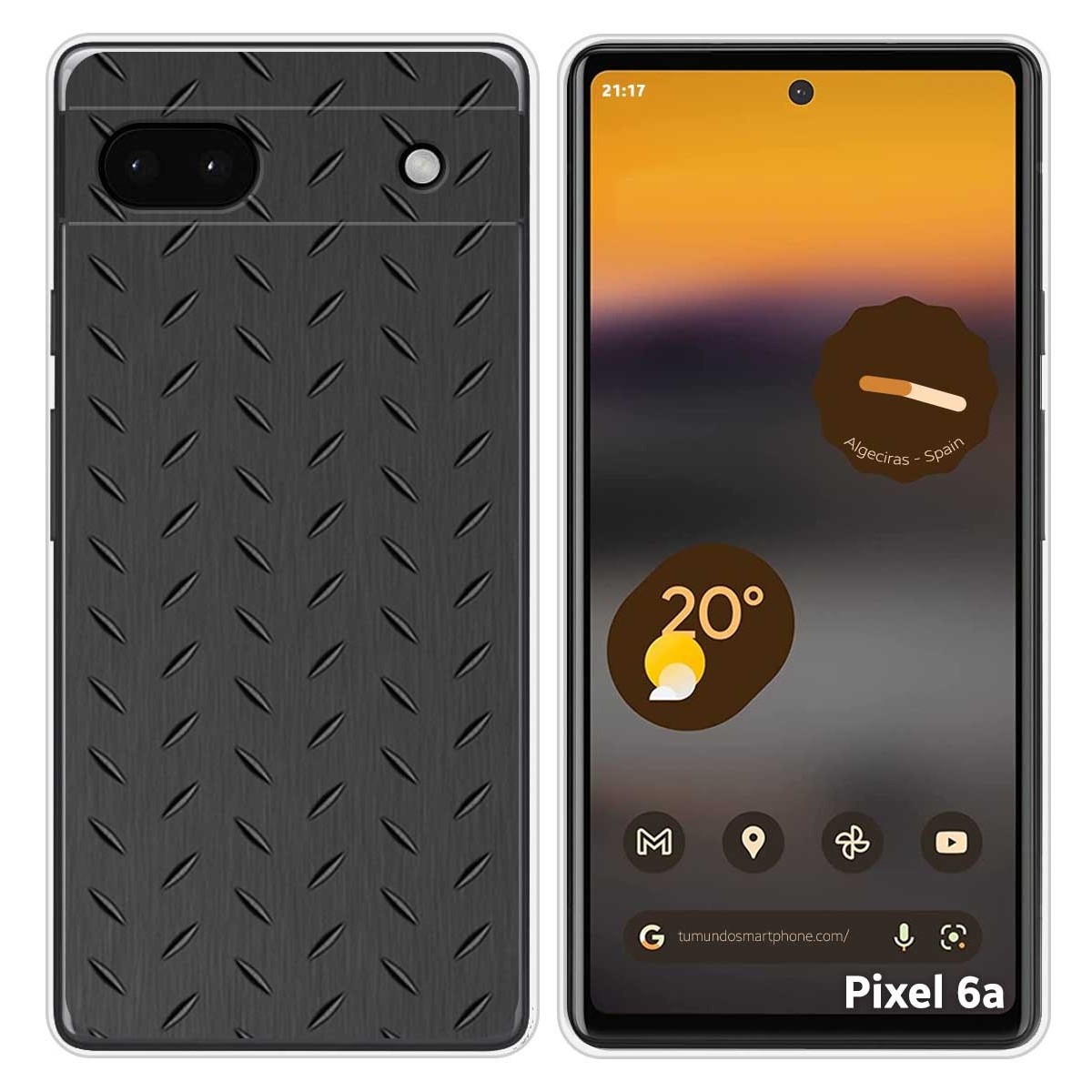 Funda Silicona para Google Pixel 6A diseño Metal Dibujos