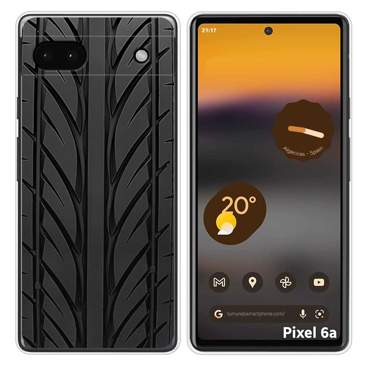 Funda Silicona para Google Pixel 6A diseño Neumatico Dibujos