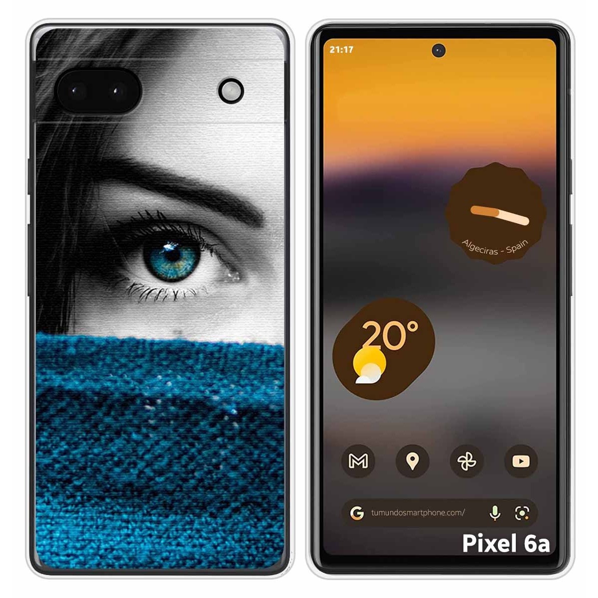 Funda Silicona para Google Pixel 6A diseño Ojo Dibujos