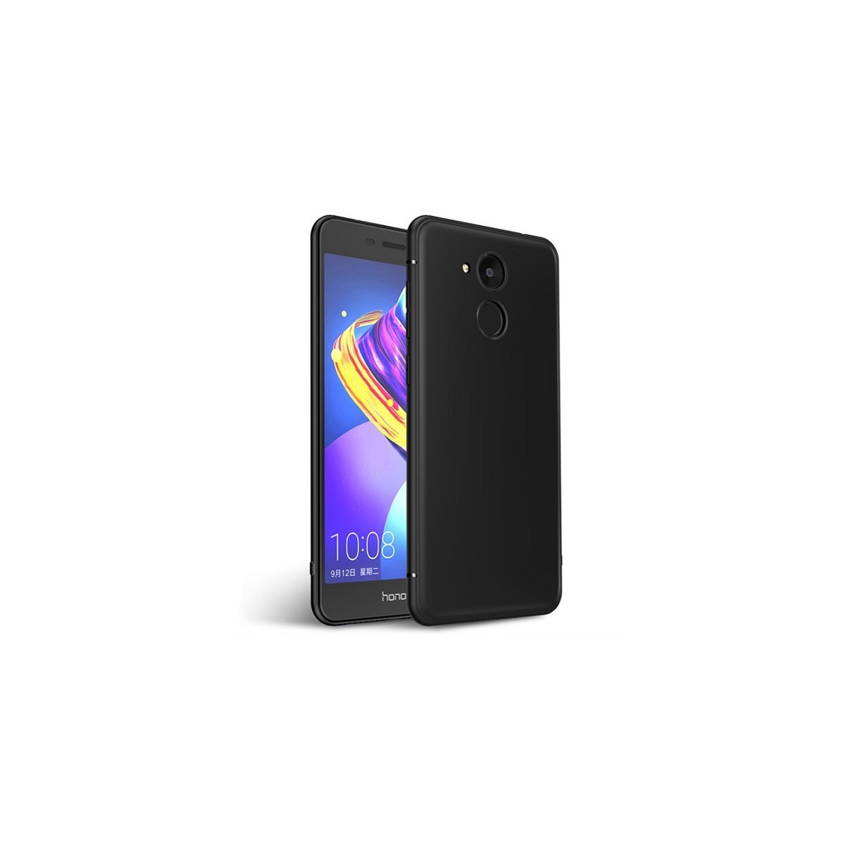 Funda Gel Tpu Tipo Mate Negra para Huawei Honor 6C Pro