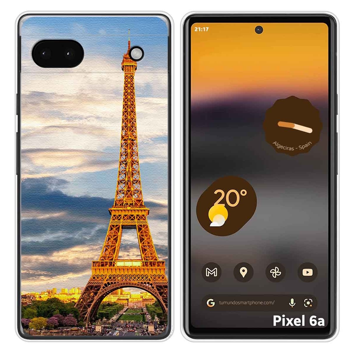 Funda Silicona para Google Pixel 6A diseño Paris Dibujos
