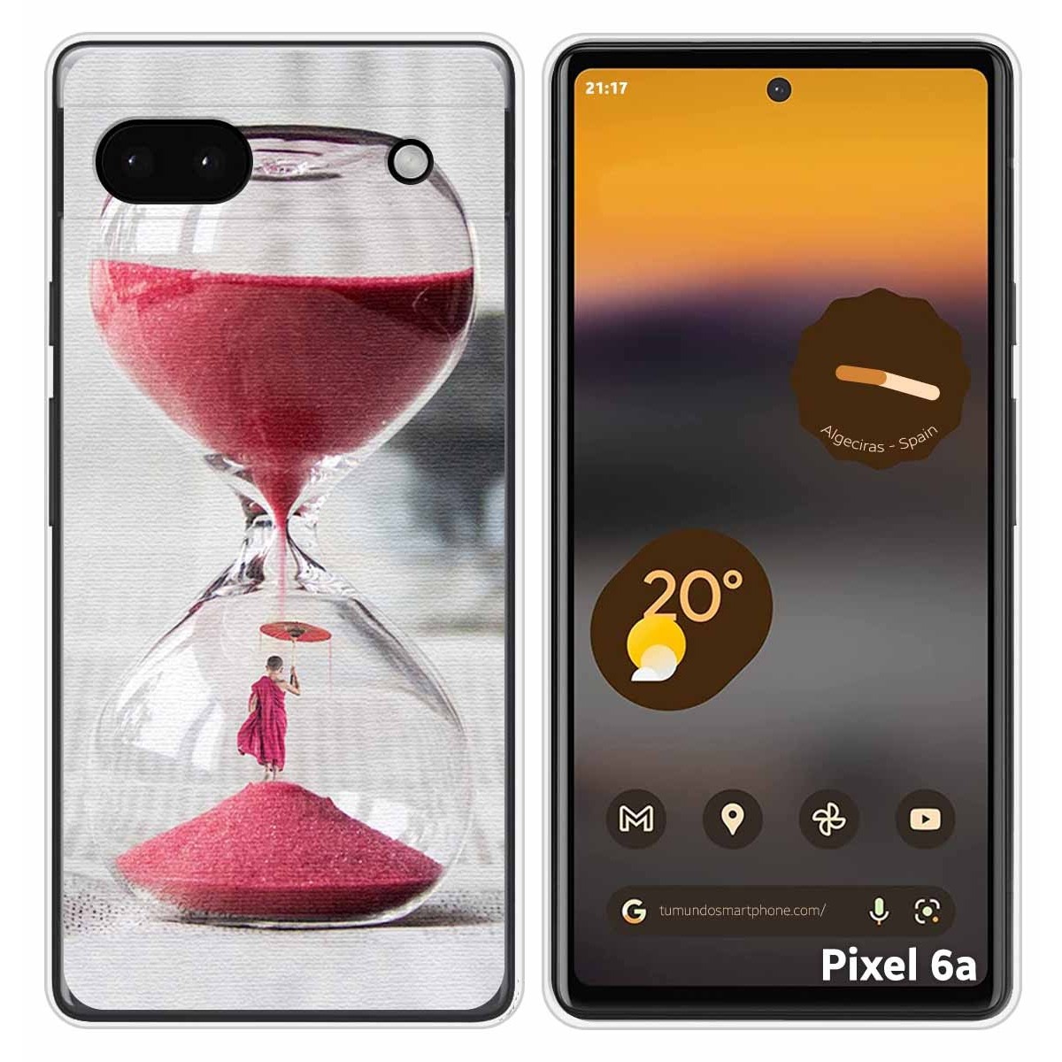 Funda Silicona para Google Pixel 6A diseño Reloj Dibujos