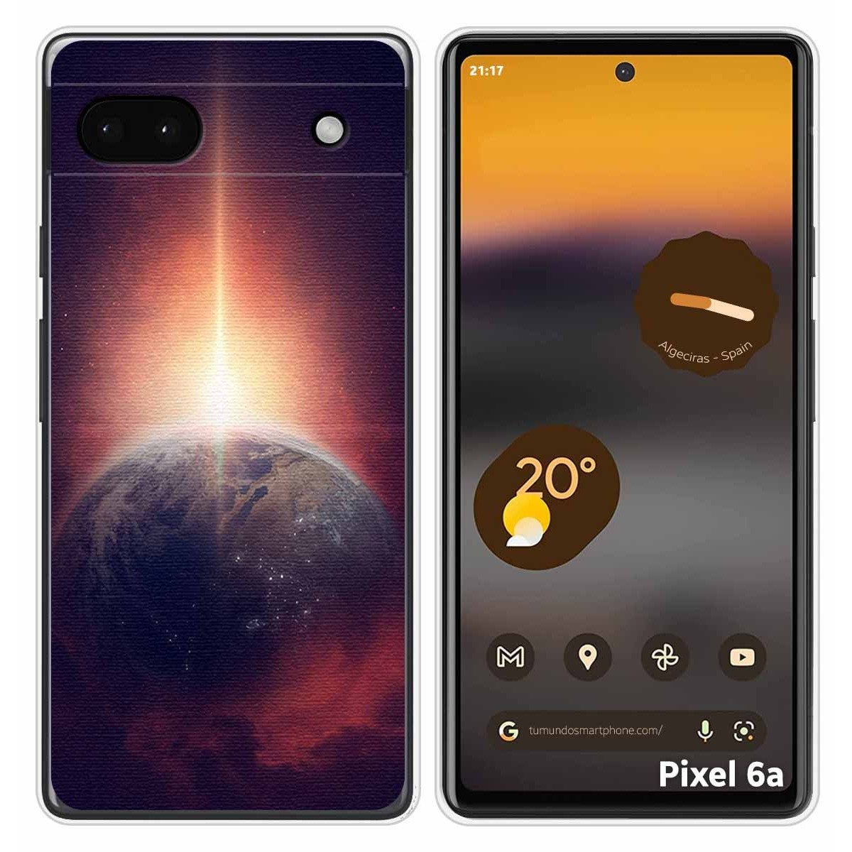 Funda Silicona para Google Pixel 6A diseño Tierra Dibujos