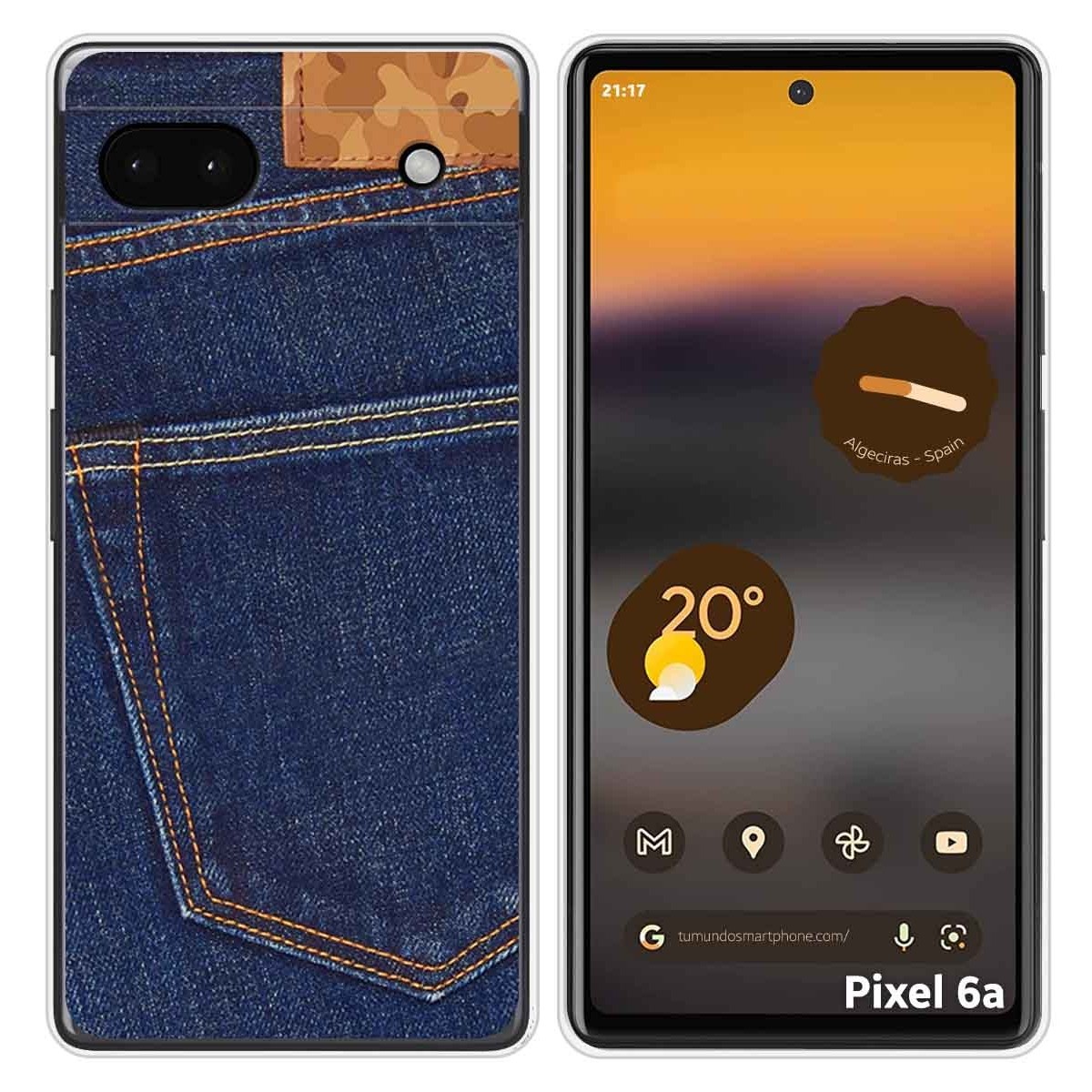 Funda Silicona para Google Pixel 6A diseño Vaquero Dibujos