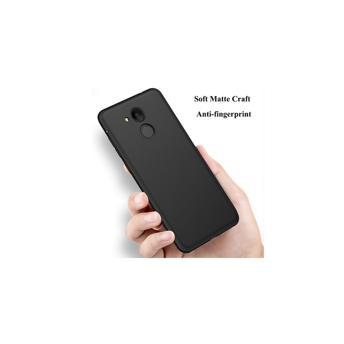 Funda Gel Tpu Tipo Mate Negra para Huawei Honor 6C Pro
