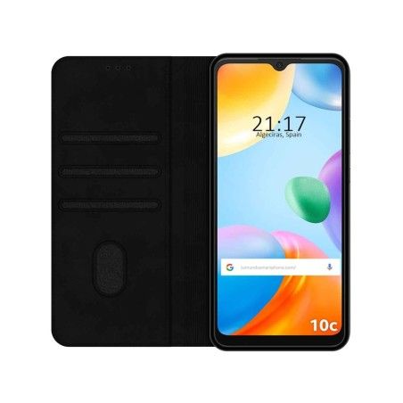 Funda Polipiel con tarjetero para Xiaomi Redmi 10C color Negra