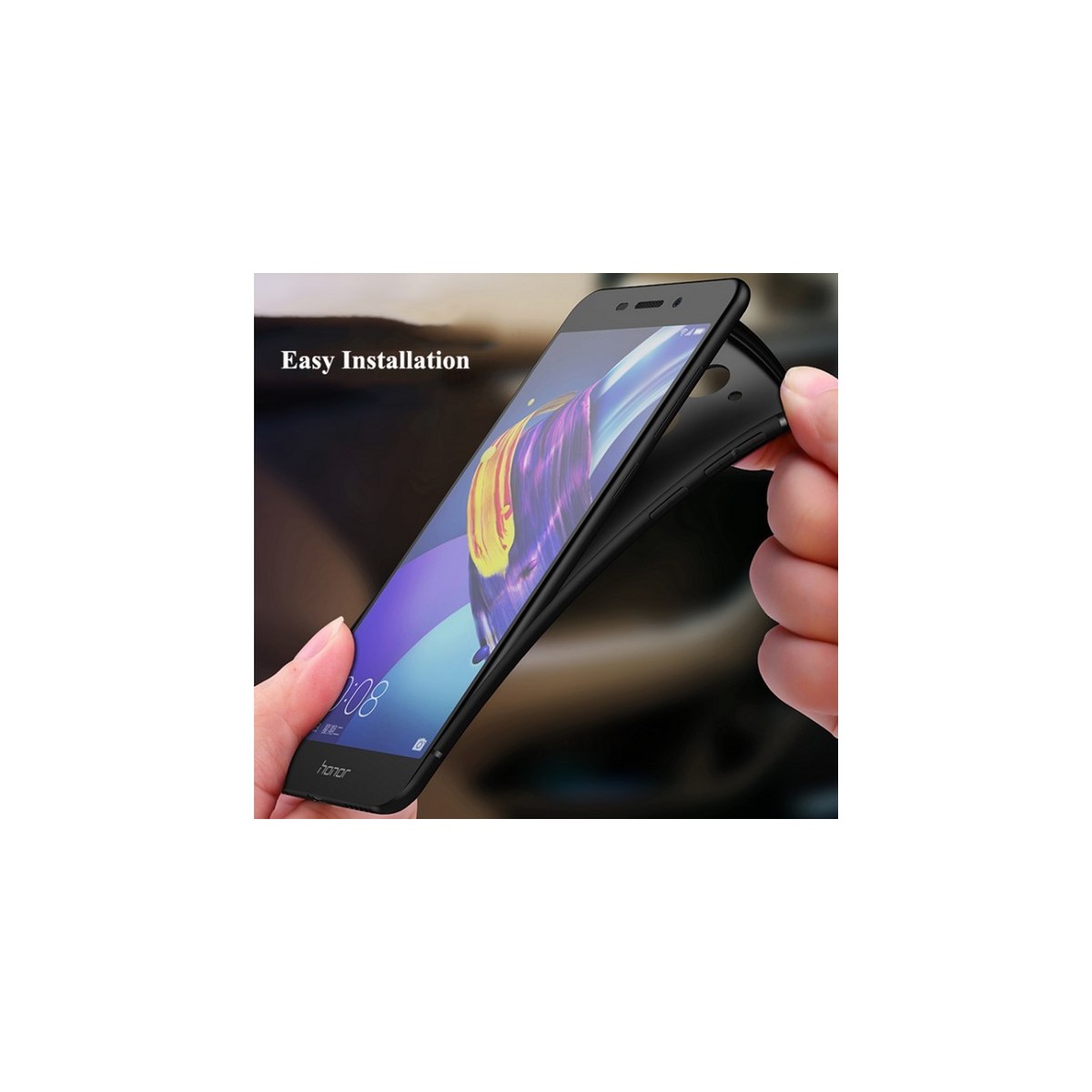 Funda Gel Tpu Tipo Mate Negra para Huawei Honor 6C Pro