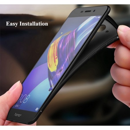 Funda Gel Tpu Tipo Mate Negra para Huawei Honor 6C Pro