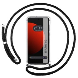Funda Colgante Transparente para Xiaomi 12S Ultra con Cordon Negro