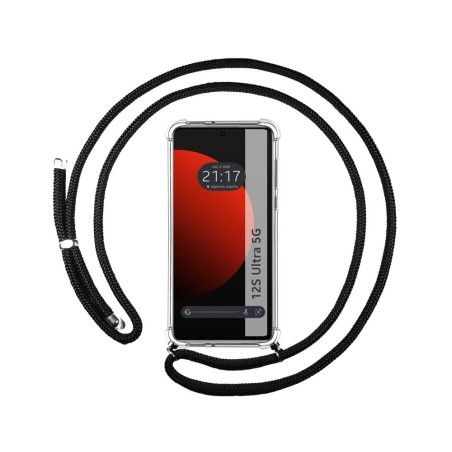 Funda Colgante Transparente para Xiaomi 12S Ultra con Cordon Negro