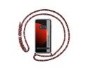 Funda Colgante Transparente para Xiaomi 12S Ultra con Cordon Rosa / Dorado