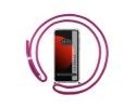 Funda Colgante Transparente para Xiaomi 12S Ultra con Cordon Rosa Fucsia