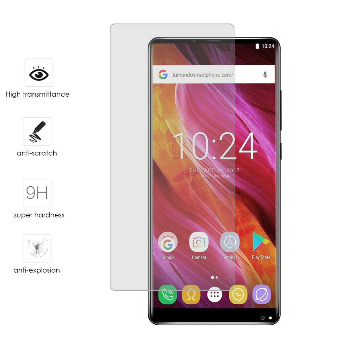 Protector Cristal Templado para Oukitel Mix 2 Vidrio