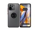 Funda Mate con Borde Negra y Anillo Giratorio 360 para Xiaomi POCO M5s