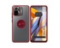 Funda Mate con Borde Roja y Anillo Giratorio 360 para Xiaomi POCO M5s