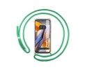 Funda Colgante Transparente para Xiaomi POCO M5s con Cordon Verde Agua