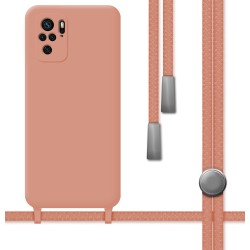 Funda Silicona Líquida con Cordón para Xiaomi POCO M5s Color Rosa
